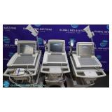 GE MAC 5500 HD Lot of 3 ECG Machines On Rolling Ca