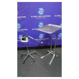 Pedigo Welch Allyn Lot of Mayo Tray On Rolling Sta