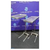 Blickman Lot of 2 Mayo Trays On Rolling Stands(694