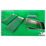 Lot of 2 Stainless Steel Draining Trays, 2 Univers