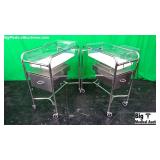 Pedigo Lot of 2 Stainless Steel Basinets (New Cond