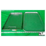 Lot of 2 Stainless Steel Trays