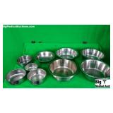 10 Mixed Stainless Steel Bowls