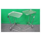 Lot of 2 Mayo Stands with Trays Lot of 2 Mayo Stands with Trays