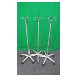 Lot of 3. 4 Hook IV Poles