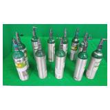 Lot of Various Oxygen Tanks Lot of Various Oxygen Tanks