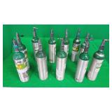 Lot of Various Oxygen Tanks