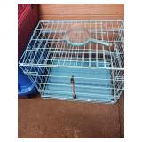 Blue Metal Pet Crate with Accessory