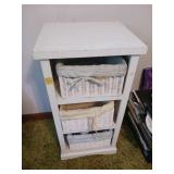 White Wooden Stand With Baskets