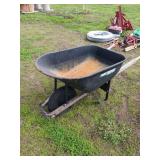 Black Single-Wheel Wheelbarrow