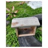 Wooden Birdhouse with Wire Hanger