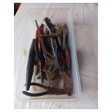 Hand Tools in Plastic Bin