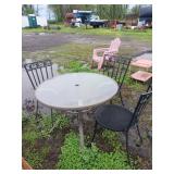 Glass-Top Metal Patio Set