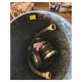 Bucket with Hoses and Fittings