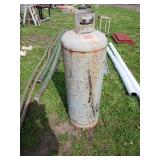 Large Rusted Metal Gas Cylinder