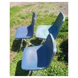 Three Plastic Shell Chairs
