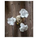 Three-Light Brass Ceiling Fixture