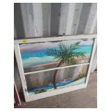 31x28in Painted Glass Window