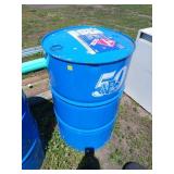 Empty 55-Gallon Blue Barrel