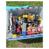 Tote of Toy Cars, Trucks, Misc