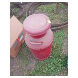 Red Metal Milk Can