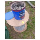 Wood Spool with Wire and Screws