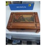 Wooden Jewelry Box With Contents