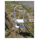 White Metal Two-Step Ladder