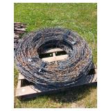 Roll of Barbed Wire on Pallet
