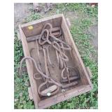 Wooden Crate With Metal Hooks