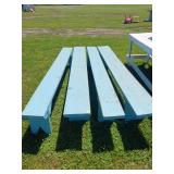 4X BID Wooden 8ft Benches in Blue Paint