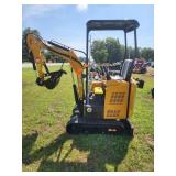 Compact Yellow Mini Excavator with Tracks