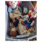 Tote of Dolls and Tinker Bell Clock