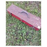 Red Metal Toolbox with Latches