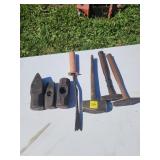 Various Hammers chisels etc