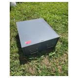 Gray Metal 2-Drawer Storage Cabinet