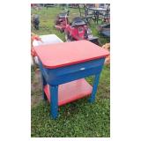 Blue and Red Parts Washer Station