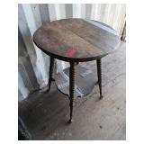 Round Wooden Side Table with Ornate Legs
