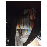 Striped Outdoor Cushion in Blue and Orange