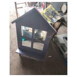 House-Shaped Wall Mirror with Hooks