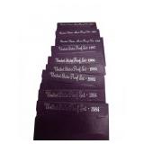 9x bid United States Mint Proof Set Lot, 1984ï¿½1990