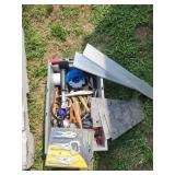 Tool Box With Hand Tools and Metal Plates