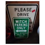 Vintage Parking and Drive Signs