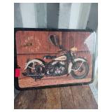 Motorcycle Wall Clock With Vintage Print