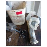 Bucket of Electric Fence Insulators and T-Pos