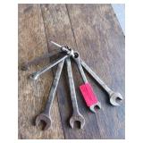 5 Standard Wrenches 3/8-11/16 times 1