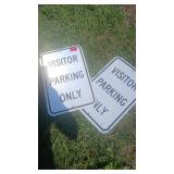 2 X BID Visitor Parking Only Signs times the bid