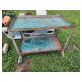Metal Rolling Utility Cart with Two Shelves