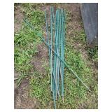 15 Green Metal Garden Stakes times the bid