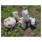 Concrete Garden Statues, 5 Pieces